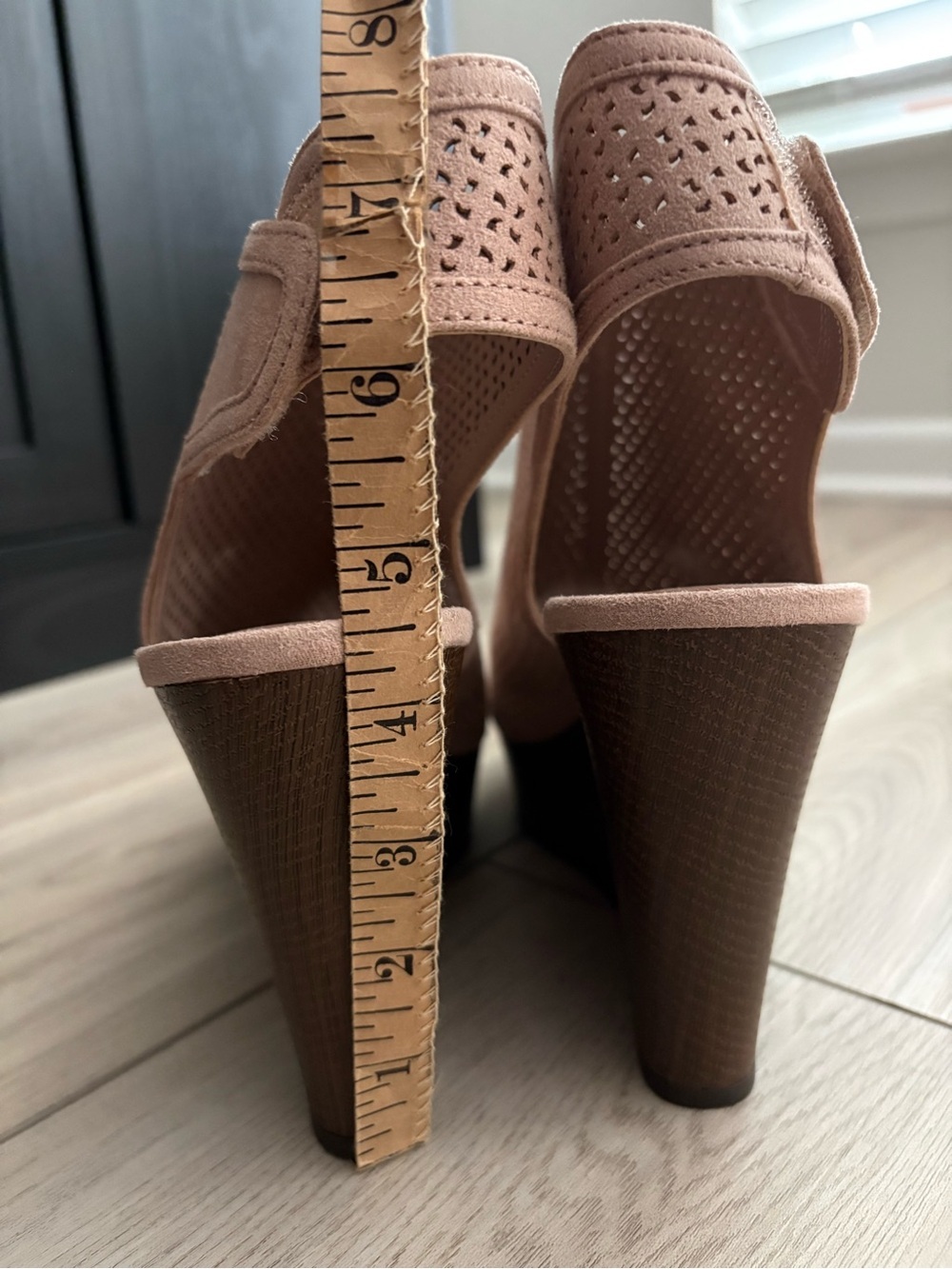 Indigo Blush Perforated Wedge Slingback Sandals - Picture 2 of 6